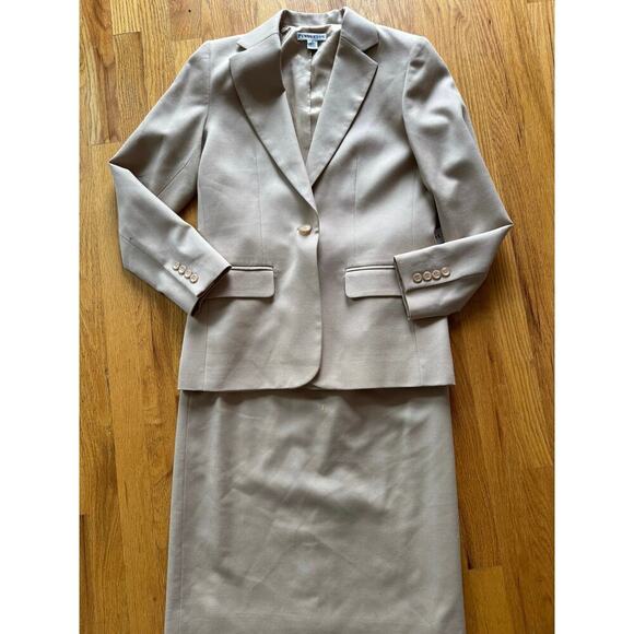 NWT Pendleton Vintage Wool Beige Double Breasted Skirt Suit 6/4 - Picture 1 of 7